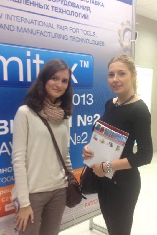 Galagar company during the MITEX fair in Moscow. Interpreter - M. Savchenkova.